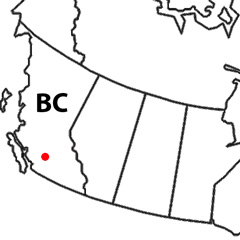 The location of Whistler in British Columbia, Canada
