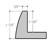 This L-shaped modern canvas floater frame, features a smooth curved wall, and a brushed silver face. 

*Note: These solid wood, custom canvas floaters are for stretched canvas prints and paintings, and raised wood panels.