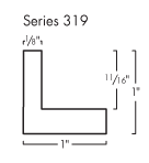 This black small, L-shaped canvas floater frame features a 1/8 " flat face, and 11/16 " rabbet.

*Note: These solid wood, custom canvas floaters are for stretched canvas prints and paintings, and raised wood panels.