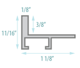 Mounted graphic (face mount) is adhered to the foater base. Can be mounted fush to edge, or
with desired float space.