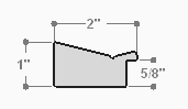 This unique frame with a raw wood face features long edge grain texture and a bright, pine-colour wash.  The frame forms a shallow V, with the matte black inner lip sloping out and then rising again (see illustration). The outer drop edge is also matte black.

2 " width: ideal for medium size artwork.  The modern style of this frame makes it a great match to more contemporary paintings and photography.