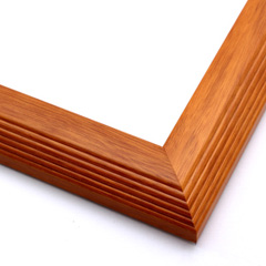 This soft frame features a reverse, stepped curve at the outer edge. The pearlized, pecanwood wash creates a cleanly rustic effect that highlights the natural wood grain.

1-5/8 " width: ideal for small to medium size artwork. Nature photographs or warm toned paintings and Giclee prints will look right at home in this classic frame.