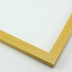 This simple frame features a cool, natural pine wash with a satin finish and delicate wood grain detailing. 

.75 " width: ideal for small artwork. The clean modern lines and natural details of this frame make it the perfect fit for a wide variety of paintings, photos and giclee prints.