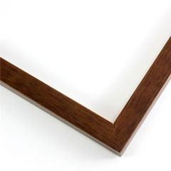 This simple frame features a warm, Dark Walnutcolor with a satin finish and delicate wood grain detailing. 

.75 " width: ideal for small artwork. The clean modern lines and natural details of this frame make it the perfect fit for a wide variety of paintings, photos and giclee prints.