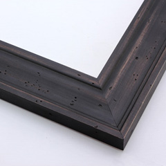 This natural-wash wood frame features a black varnish that does not disguise the rich wood grain.  Antiquing is created by nicks that add character and depth to the subtlety bevelled face.

2 " width: ideal for medium size images.  Border a rustic greyscale or nature photograph, or autumnal painting or print with this simple, bucolic frame.