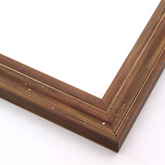 This natural-wash wood frame features a soft brown varnish that highlights the rich wood grain.  Antiquing is created by nicks that add character and depth to the subtlety bevelled face.

1.25 " width: ideal for smaller images.  Border a rustic nature photograph, or autumnal painting or print with this simple, bucolic frame.