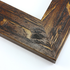 This simple frame is covered with a deep walnut wash that highlights the natural wood grain for a rustic appearance.

2.25 " width: ideal for medium or large images. Border a rustic nature photograph, or autumnal painting or print with this simple, bucolic frame.