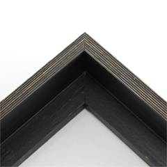 This deep textured L-shaped canvas floater, features a distressed-aged look and finished in black. The face width is 5/8 "es, perfect for vintage look. 

Display your favourite gallery wrapped Giclée print or painting with authentic, fine art style. These canvas floating frames are ideal for medium and large images.

*Note: These solid wood, custom canvas floaters are for stretched canvas prints and paintings, and raised wood panels.