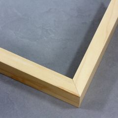 A simple 1-1/4 " deep shadow box frame with a natural wood finish.

1-1/4" wide: ideal for small images.