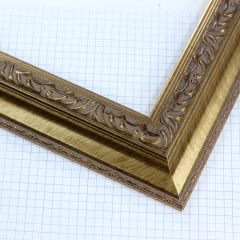 The 2 " Reverse with Compo Panel in Gold features a deep, traditional profile with ornate embossed detailing that adds richness and dimension to artwork or photography. Its deep gold finish and classic decorative edge create a refined presentation suited for both contemporary and traditional displays.

2 " width: ideal for medium- to large-size images. The detailed nature of this frame makes it suitable for bright or busy paintings or photographs. It may overpower simpler images.