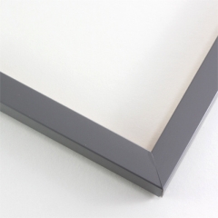 This simple frame features a flat, Satin Grey finish. 

.75 " width: ideal for small to medium artwork. The clean modern lines of this frame make it the perfect fit for a wide variety of paintings, photos and giclee prints.