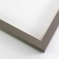 This simple frame features a flat, Satin Grey finish. 

.75 " width: ideal for small to medium artwork. The clean modern lines of this frame make it the perfect fit for a wide variety of paintings, photos and giclee prints.