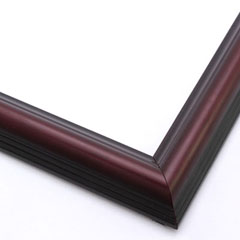 This classic, reverse scoop frame features a deep mahogany wash that highlights the natural wood grain.  The colour fades into black at the outer rim. A stepped outer edge defines the border of the frame.

1.25 " width: ideal for smaller artworks. This frame will beautifully border a renaissance or impressionism painting or giclee print.