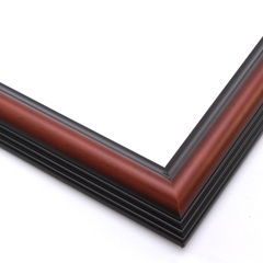 This classic, reverse scoop frame features a deep walnut wash that highlights the natural wood grain.  The colour fades into black at the outer rim. A stepped outer edge defines the border of the frame.

1.25 " width: ideal for smaller artworks. This frame will beautifully border a renaissance or impressionism painting or giclee print.