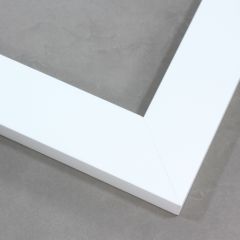 This versatile 2 " flat frame offers a simple statement for any picture. The color is solid true white. It has a dull satin finish and a smooth texture across.