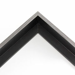 This medium, L-shaped canvas floater frame features a Charcoal Woodgrain style, and a 3/8 " flat face.

*Note: These solid wood, custom canvas floaters are for stretched canvas prints and paintings, and raised wood panels.