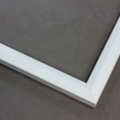 This 1" white liner has an authentic, soft linen texture and flat face with a sloped inner lip.

Linen liners are a great option for providing white space between art and frame. Where glass is generally required to protect paper artworks and their mat, a linen liner does not require glass, making it ideal for paintings and Giclée prints.