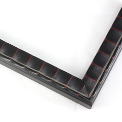 This patterned Black foiled Bamboo frame, features a simple pattern, brushed to showcase peaks of burgundy giving an antique look. The edge is patterned and elevated, which adds depth to the surface of the frame.

1 " width: ideal for smaller images. Select an oil or watercolor painting, print, or white-dominant gray-scale photograph.