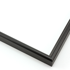 This metal picture frame has a smooth, frosted black finish with a brushed outer drop edge and curved profile.  

.375 " width: ideal for small, medium or large artworks. Easily frame photographs, thicker cloth or needlework art, or even Giclée canvas prints.
