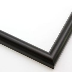 This simple metal picture frame in frosted black has a smooth finish and curved profile. 

.875 " width: ideal for small, medium or large artworks. Easily frame photographs, thicker cloth or needlework art, or even Giclée canvas prints.