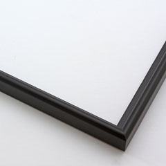 This simple metal picture frame has a smooth, frosted black finish, brush-textured drop edge and a curved profile.

.375 " width: ideal for small and medium artworks. Easily frame photographs, thicker cloth or needlework art, or even Giclée canvas prints.