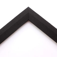 Linen liners are a great option for providing space between art and frame.  Where glass is generally required to protect paper artworks and their mat, a linen liner does not require glass, making it ideal for paintings and Giclée prints.

This 1 " black liner has an authentic, soft linen texture, and flat face with a sloped inner lip.  It is best suited to small and medium size canvas prints and oil paintings.