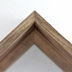 This simple brown with black stain frame, features an inward curved profile with wood  details and natural wood finish.

Ideal for mounting 1.5 " deep (thick) gallery wrapped canvas portraits, paintings or Giclée prints. The vintage, slightly rustic look pairs nicely with bucolic or nature image.

*Note: These canvas floaters are for stretched canvas prints and paintings, and raised wood panels.