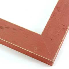 This simple, flat faced frame features rustic wood with a light, pink-red wash. The natural grain shows through the thin, sanded varnish, giving the frame a soft, antiqued appearance.

1-1/2 " wide: ideal for small and medium-size images.  Whether photography or paintings, rural scenes and simple images will look striking in this frame.