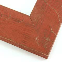 This wide, flat faced frame features rustic wood with a light, pink-red wash. The natural grain shows through the thin, sanded varnish, giving the frame a soft, antiqued appearance.

2-1/2 " wide: ideal for medium to extra-large images.  Whether photography or paintings, rural scenes and simple images will look striking in this frame.