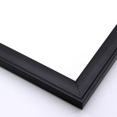 This matte black frame features a classic profile with a flat outer edge and shallow curve.  

1 " width: ideal for smaller artworks. Pair this simple frame with a bold oil painting or subtle watercolour, or border a black and white photograph for a modern look.