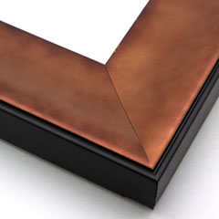 This solid wood frame features a shallow scoop profile and matte black edge.  The smoky sheen of the bronze-gold foil embraces light, drawing it toward the artwork.

3 " width: ideal for large or oversize images.  This heavy frame is the perfect border for a bold watercolour or oil painting, or print.