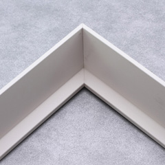 This simple, tapered edge canvas floater frame features a narrow face with a drop edge that widens internally toward the base.  This style, in a modern matte white, lends a unique hovering effect to your framed canvas. 

Display your favourite gallery wrapped Giclée print or painting with authentic, fine art style. These canvas floating frames are ideal for medium and large images mounted on 1,5 " deep (thick) stretcher bars.


*Note: These solid wood, custom canvas floaters are for stretched canvas prints and paintings, and raised wood panels.