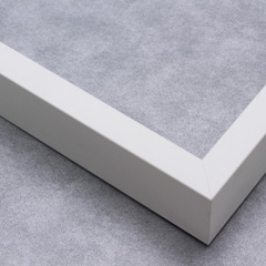 This stylish, matte white shadow box frame features smooth lines and a slender, .75 " wide face, making it the ideal compartment for smaller displays.  The deep drop on the inner lip creates a pleasing outer shadow to mirror the interior.

Fill the shallow, 1 " rabbet with memorabilia from your wedding or a favourite family vacation.  The possibilities are endless with this classic design.