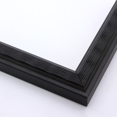 This simple, slim frame features a ridged, wave design with a beveled inner lip and smooth outer edge. The solid black coating has a matte shine that highlights the textures, for a modern style.

1.25 " width: ideal for small to medium size images.