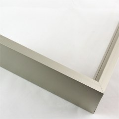 This slim and elegant metal shadow box frame is thoughtfully crafted to elevate your cherished pieces to a whole new level of sophistication. With its sleek 3/8 " profile and a generous 1-5/8 " depth, this frame strikes the perfect balance between modernity and timeless appeal.

The metallic grey-silver finish, adorned with subtle green undertones, adds a touch of refinement and versatility, making it an exquisite addition to any interior decor.

The frame
