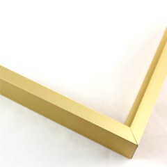 Tall, yet slim 7/16 " metal frame with a hooked profile. This moulding is warm, yellow gold with a slight brushed texture. It reflects diluted light.

Nielsen n117-04 Profile