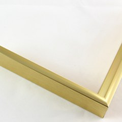 Slim 5/16 " metal frame. This frame comes in warm, yellow gold. The face has a smooth, mirror texture and reflects sharp light. The profile features a horizontal brushed texture.


Nielsen n22-03 Profile