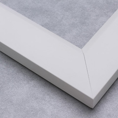 This simple frame features a smooth face and 45 degree slanted lip in stark, modern white.

2.375 " width: ideal for large images. Pair this frame with a bold oil painting or subtle watercolour, or border a black and white photograph for a contemporary look.