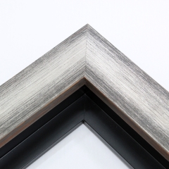 This simple but expressive floater frame features a smooth, natural wood face with a rougher, organic drop edge. The matte grey finish is overlaid with silver for an antiqued richness.

Ieal for medium and large size artworks. The natural simplicity of this countryside frame is the perfect match for nature or farmland photographs or oil paintings.