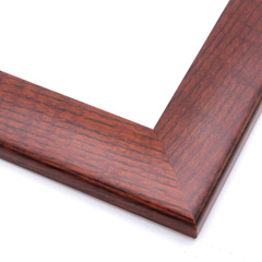 This smooth frame with a slightly curving profile and rounded outer edge features a warm walnut wash with dark vertical veining and a pearlized finish.

2 " width: ideal for medium and large images. The rustic simplicity of this frame can matched to a wide variety of photographs, paintings or Giclée prints.