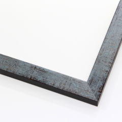 Introducing our exquisite 1-" width picture frame, thoughtfully designed to perfectly complement your beloved small images. Embracing a charmingly rustic appeal, this frame features a captivating flat blue distressed finish, adding a touch of vintage elegance to your cherished memories.

Meticulously crafted with an artisan