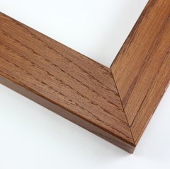 This simple, natural frame features a smooth face of deep caramel-varnished wood that celebrates the beautiful grain.

1.75 " width: ideal for medium and large images.  The perfect border for a rustic or nature photograph, or watercolour painting or print.