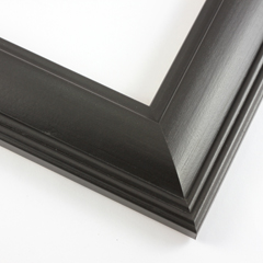 This classic, matte black frame features a double-ridge outer edge and recessed lip. 

2 " width: ideal for medium size artworks.  Border an oil painting or print with this timeless frame, or highlight a favourite photograph.