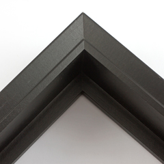 This deep, L-shape floating canvas frame features a glossy black, textured face and deep, 1.75 " rabbet. The 45 degree angle of the face creates depth around the mounted canvas.

Display your favourite gallery wrapped Giclée print or painting with authentic, fine art style. This floater frame is ideal for medium to extra large canvases mounted on thick (1.5 " deep) stretcher bars.

*Note: These solid wood, custom canvas floaters are for stretched canvas prints and paintings, and raised wood panels.