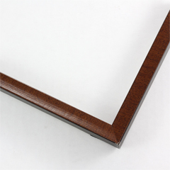 This 1/2 " frame features a scooped profile from a flat outer edge. Along with walnut finish and delicate wood grain detailing creating horizontal lines across the scooped profile. The sides of the frame features a matte black finish.

1/2 " width: ideal for small artwork. This modern frame is suitable for a wide variety of art mediums, from photographs to paintings and giclee prints.