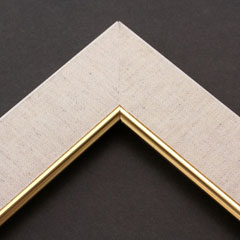 Linen liners are a great option for providing space between art and frame.  Where glass is generally required to protect paper artwork and its mat, a linen liner does not require glass, making it perfect for paintings and Giclée prints.

This 2 " natural liner has an authentic linen texture and colour, and a bevelled gold lip.  It is ideal for small, medium or large canvas prints, watercolours or oil paintings.