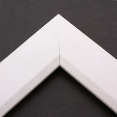 Linen liners are a great option for providing white space between art and frame.  Where glass is generally required to protect paper artworks and their mat, a linen liner does not require glass, making it ideal for paintings and Giclée prints.

This 1 " white liner has an authentic, soft linen texture and flat face with a sloped inner lip.  It is best suited to medium and large canvas prints, watercolours or oil paintings.