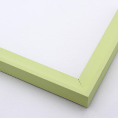 This playful, lime green frame features a flat outer edge, steep scoop profile and smooth matte finish.

1 " width: ideal for smaller artworks. The bright colour makes this frame a perfect choice for any hard-to-match paintings, photographs or giclee prints.  It is also the best choice for the nursery wall.