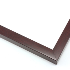 This simple frame features a rich mahogany wash and delicate wood grain detailing. 

.75 " width: ideal for small artworks. The clean modern lines and rustic details of this frame make it the perfect fit for a wide variety of paintings, photos and giclee prints.