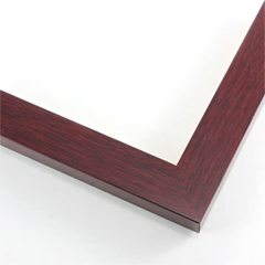 This simple frame features a rich mahogany wash and delicate wood grain detailing. 

1.25 " width: ideal for small or medium size artworks. The clean modern lines and rustic details of this frame make it the perfect fit for a wide variety of paintings, photos and giclee prints.